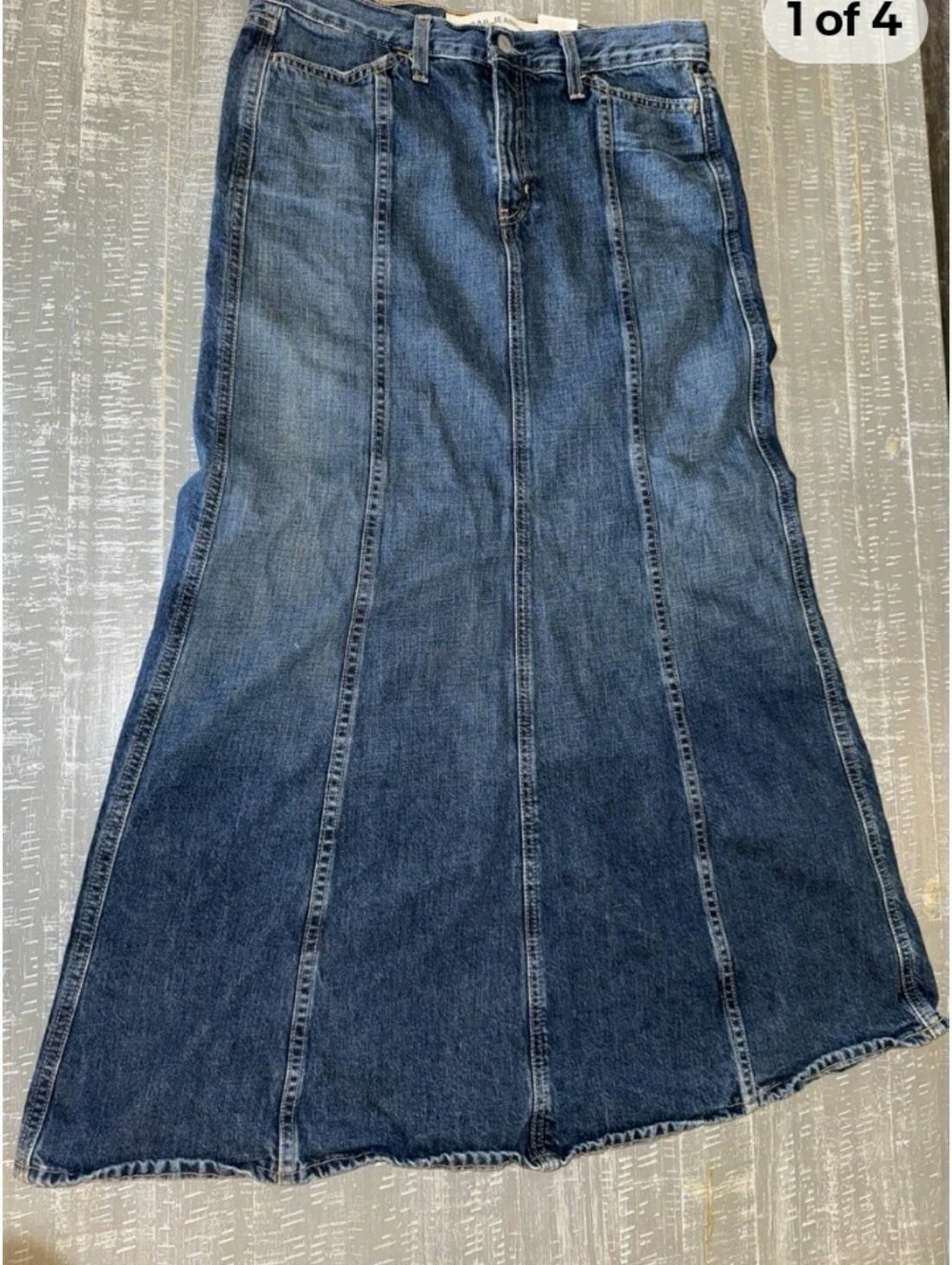 GAP Blue Panel-Detail Denim Maxi Skirt
